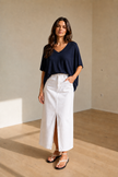 Dina Oversized V-Neck Top