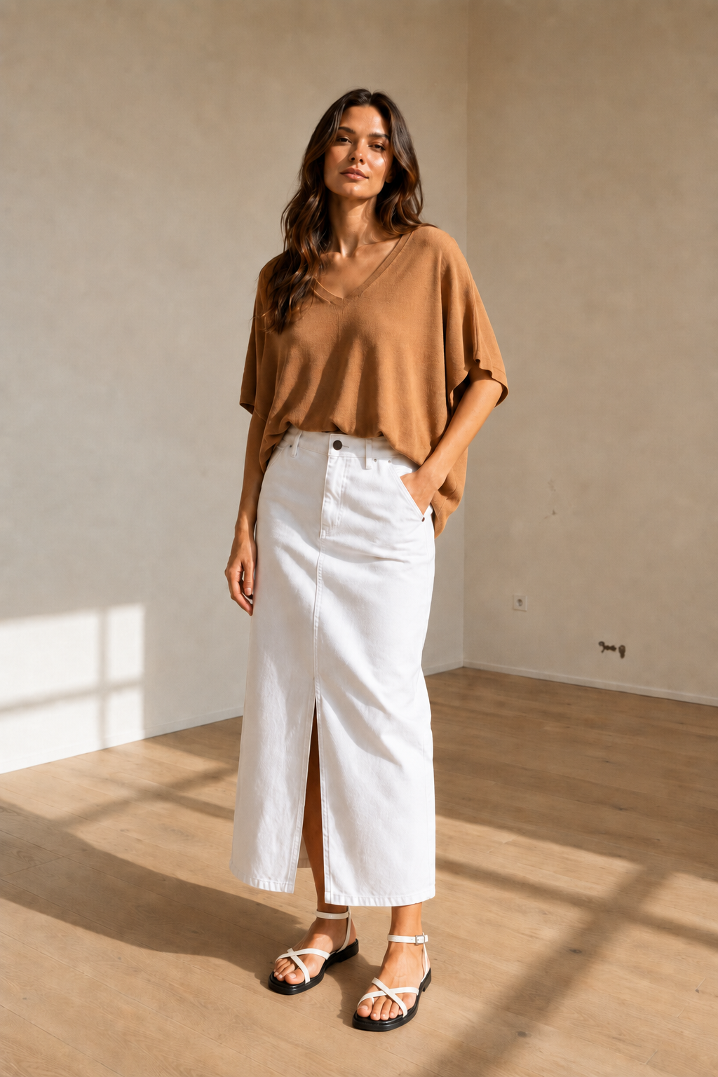 Dina Oversized V-Neck Top