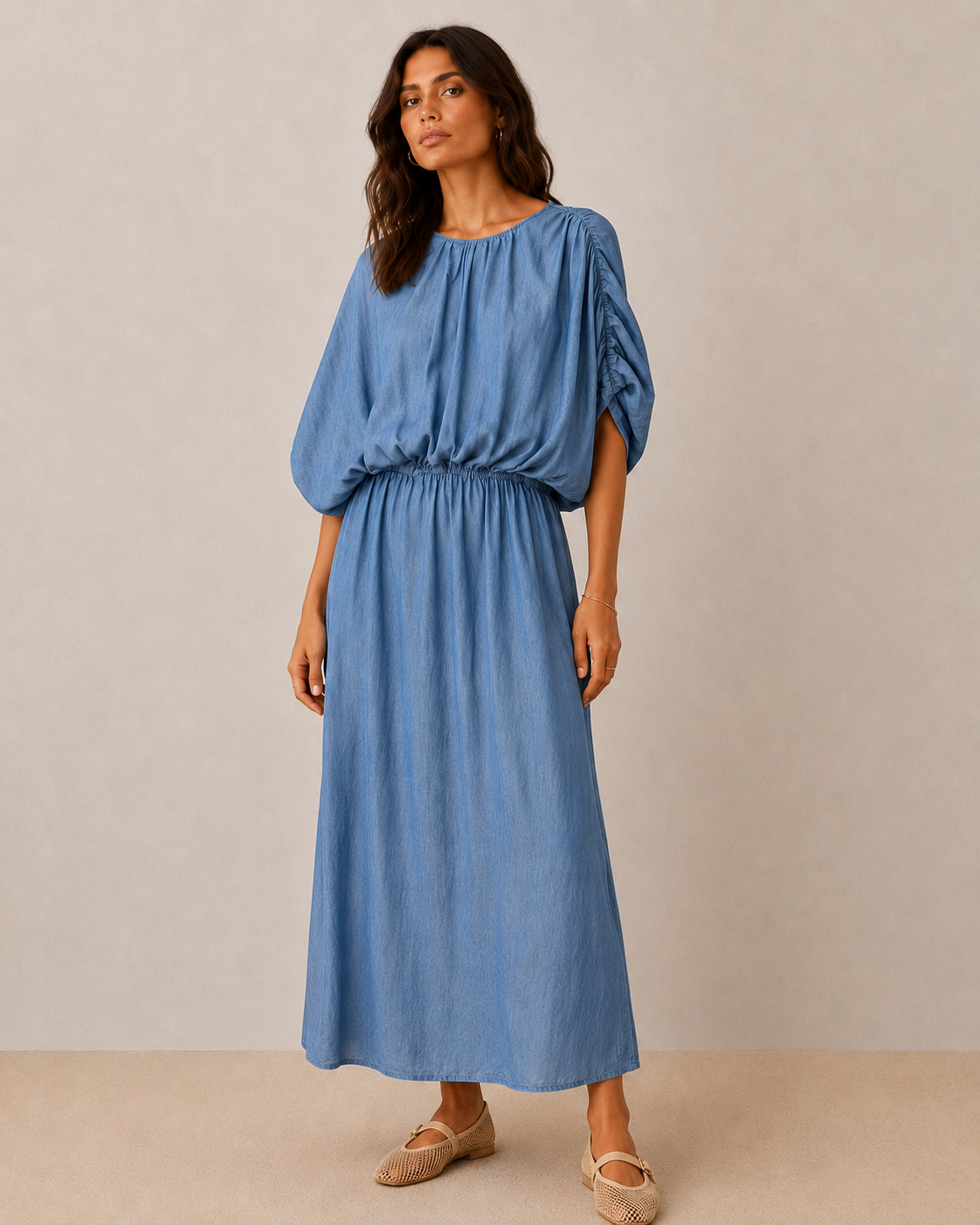 Louna Chambray Blouson Dress