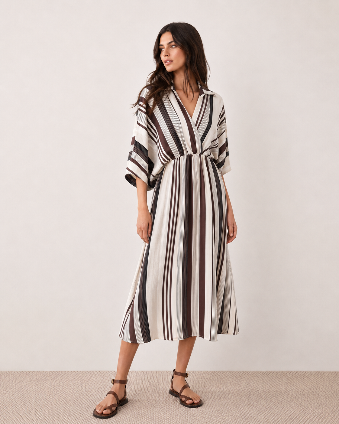 Garance Striped Wrap Dress