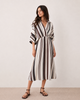 Garance Striped Wrap Dress
