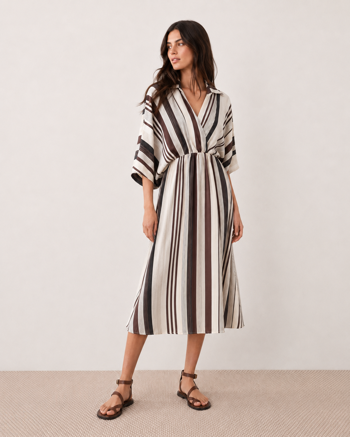 Garance Striped Wrap Dress