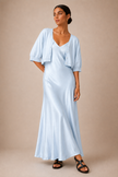 Capucine Satin Slip & Cardigan Set