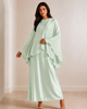 Yael Satin Dress & Pleated Cape Set