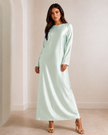 Yael Satin Dress & Pleated Cape Set