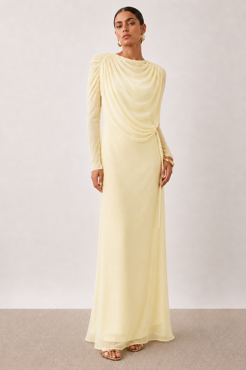 Adele Draped Cowl Maxi Dress
