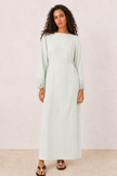 Camille Lace-Cuff Maxi Dress