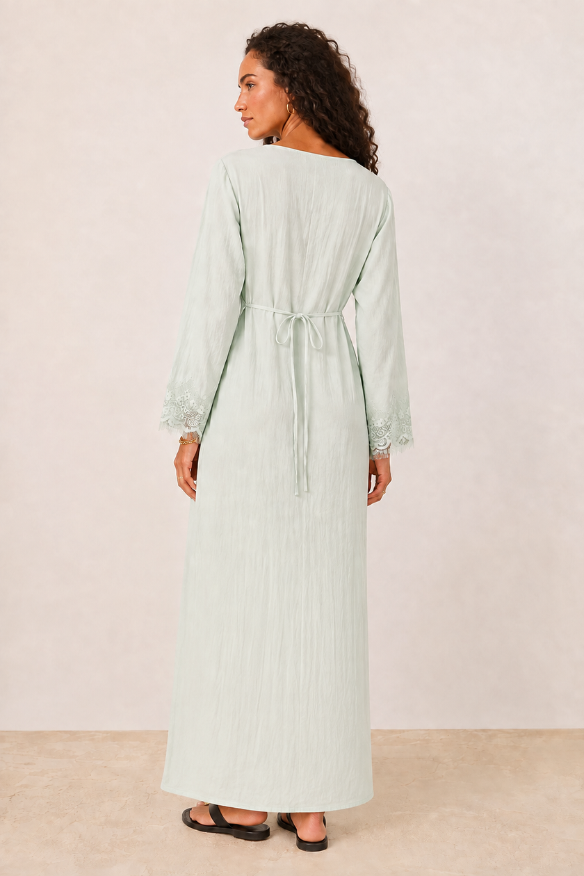 Camille Lace-Cuff Maxi Dress
