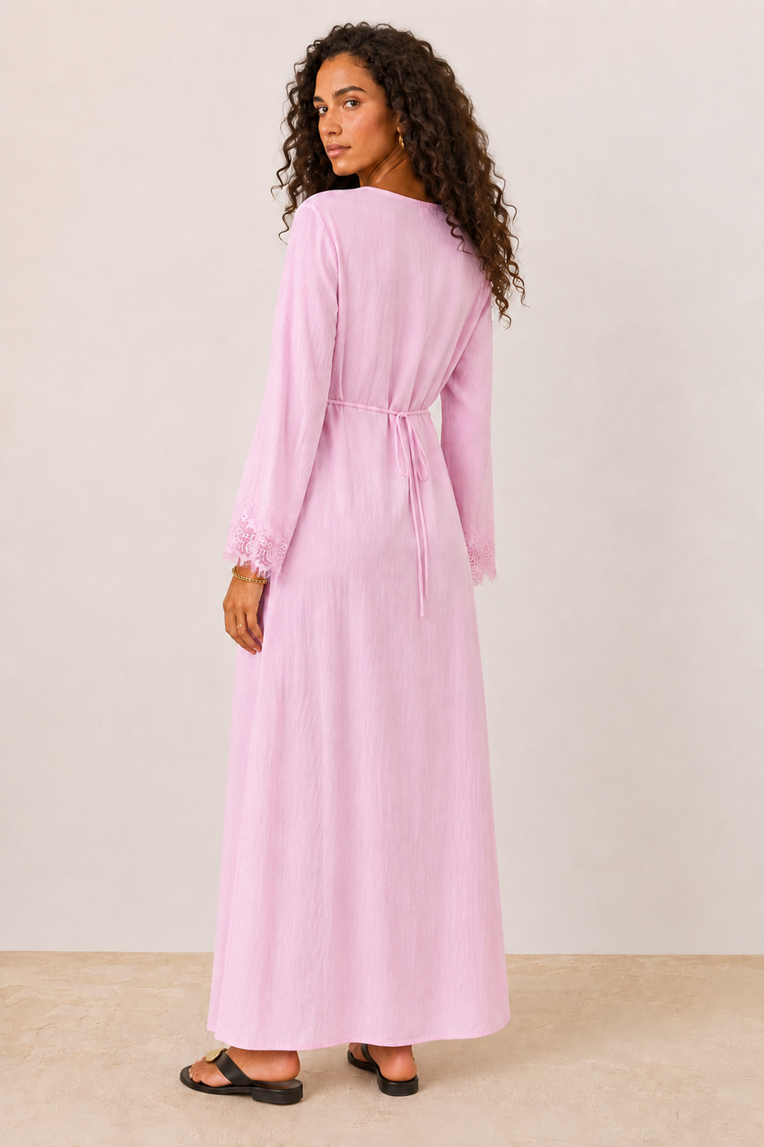 Camille Lace-Cuff Maxi Dress