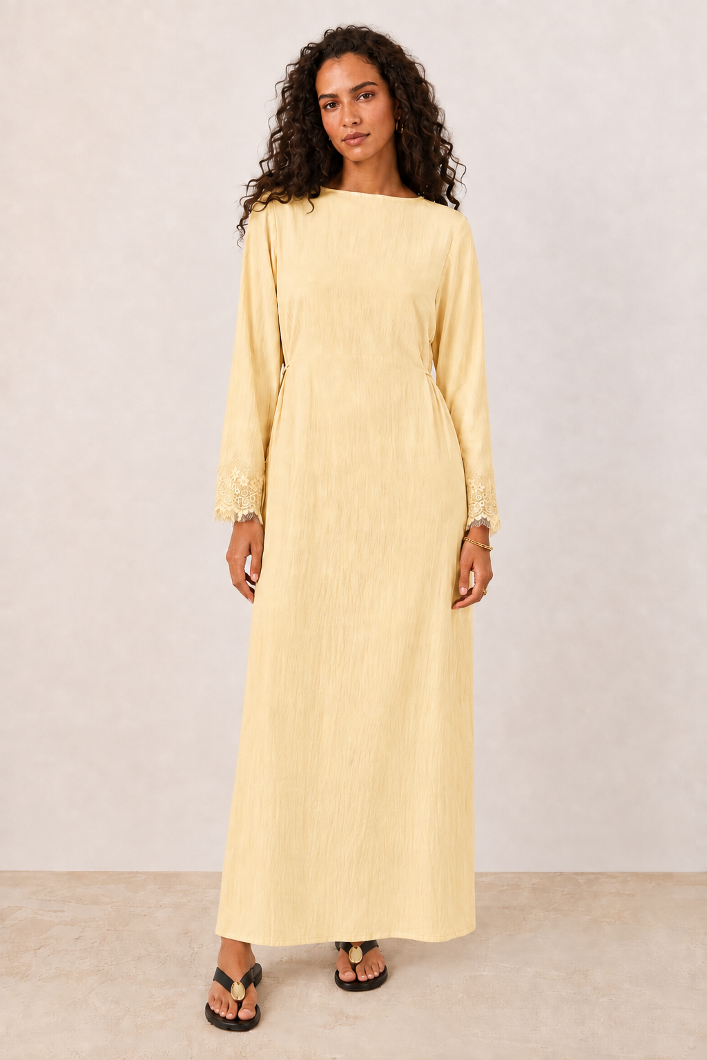 Camille Lace-Cuff Maxi Dress