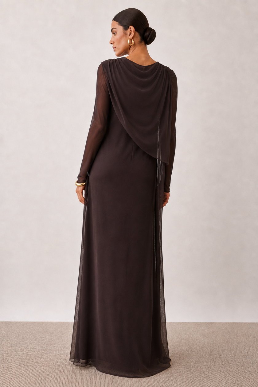 Adele Draped Cowl Maxi Dress
