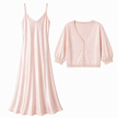 Capucine Satin Slip & Cardigan Set