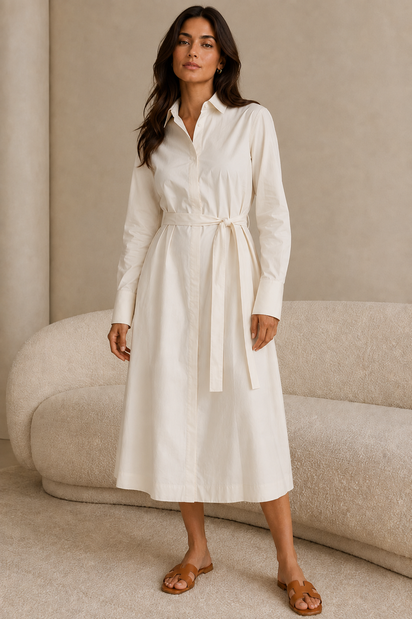 Alix Pleated Shirt Dress