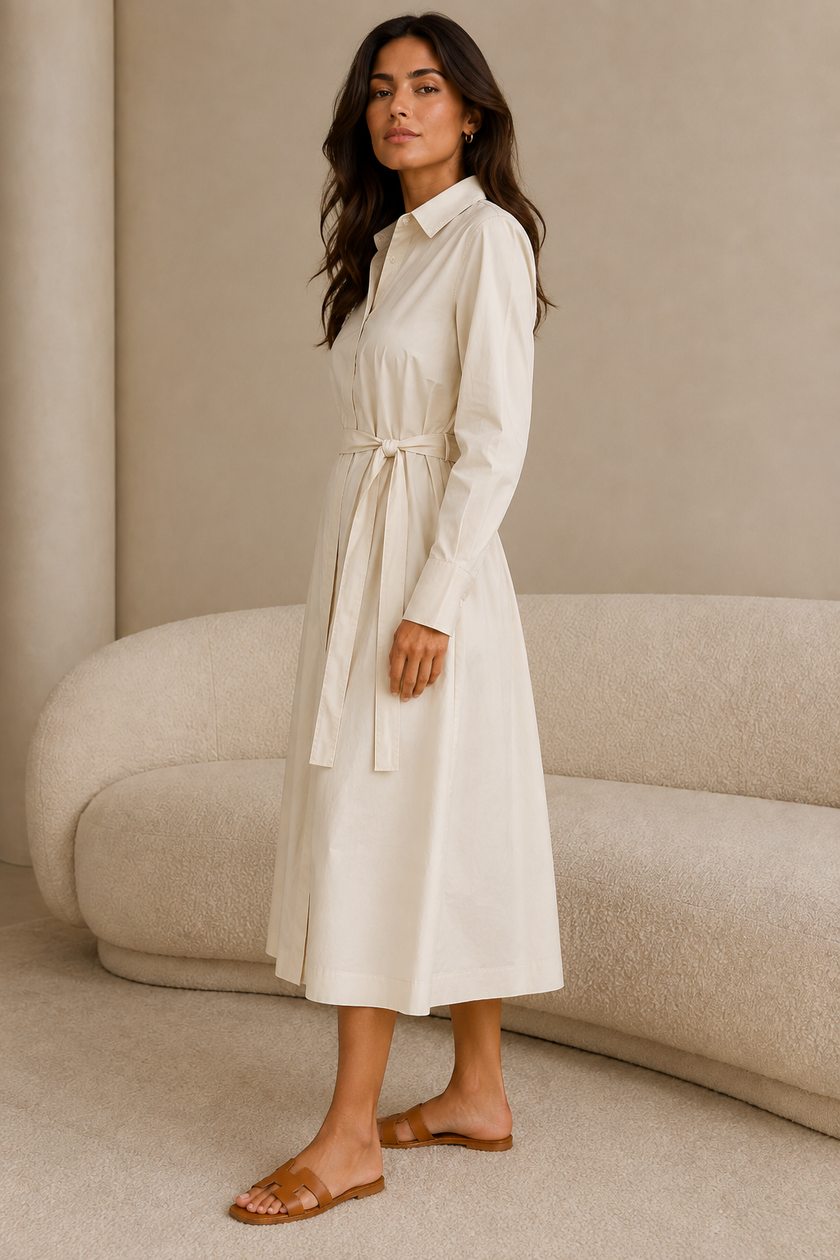 Alix Pleated Shirt Dress