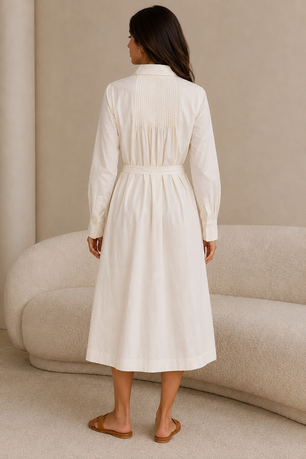 Alix Pleated Shirt Dress