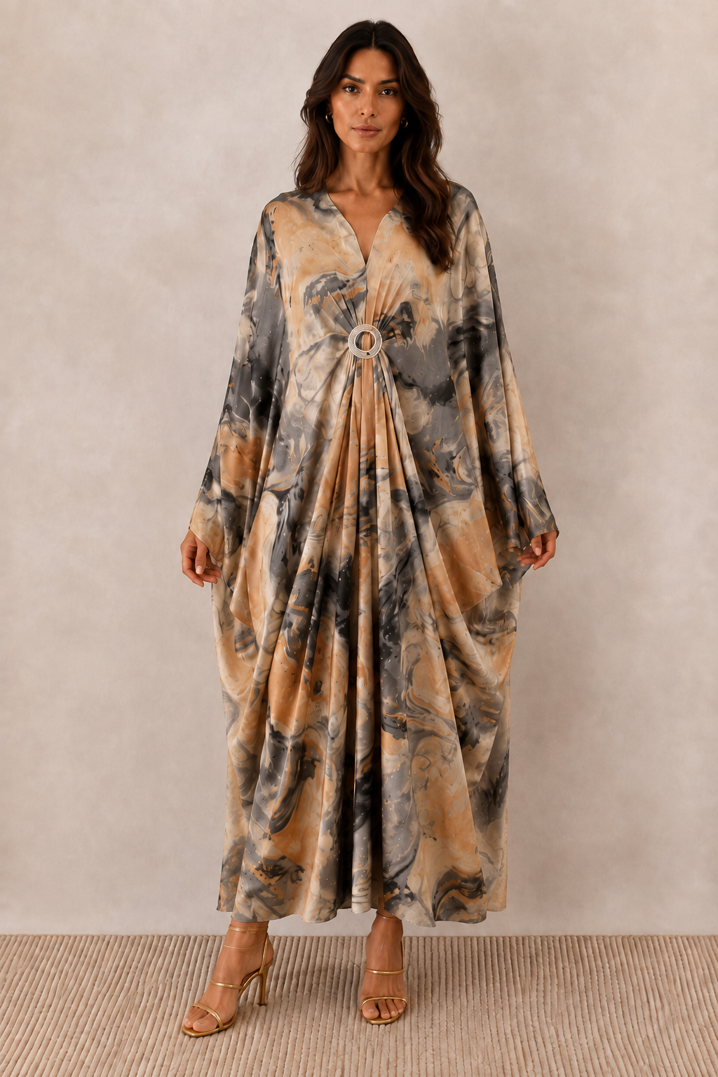 Reina Satin Kaftan Dress