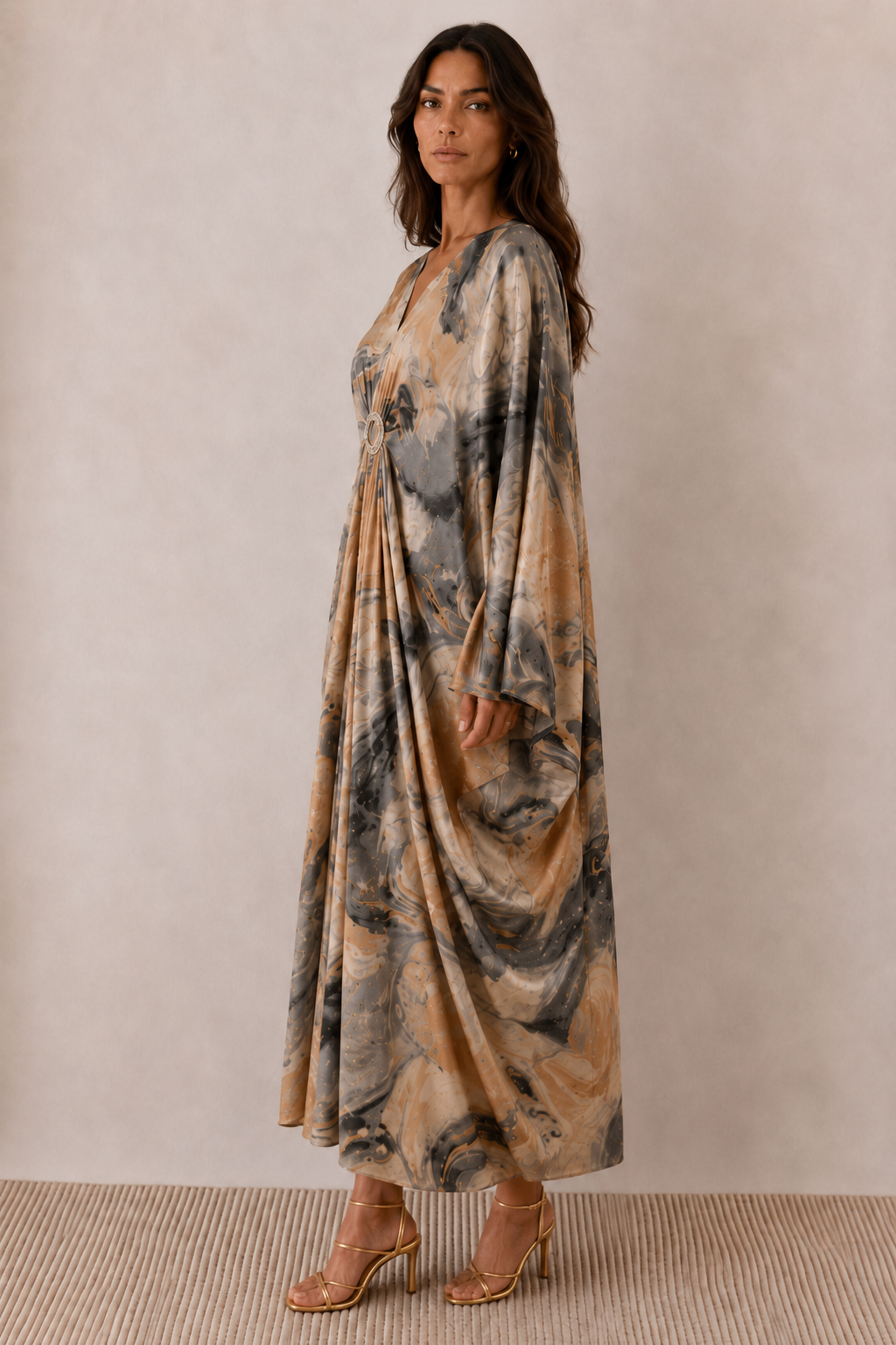 Reina Satin Kaftan Dress