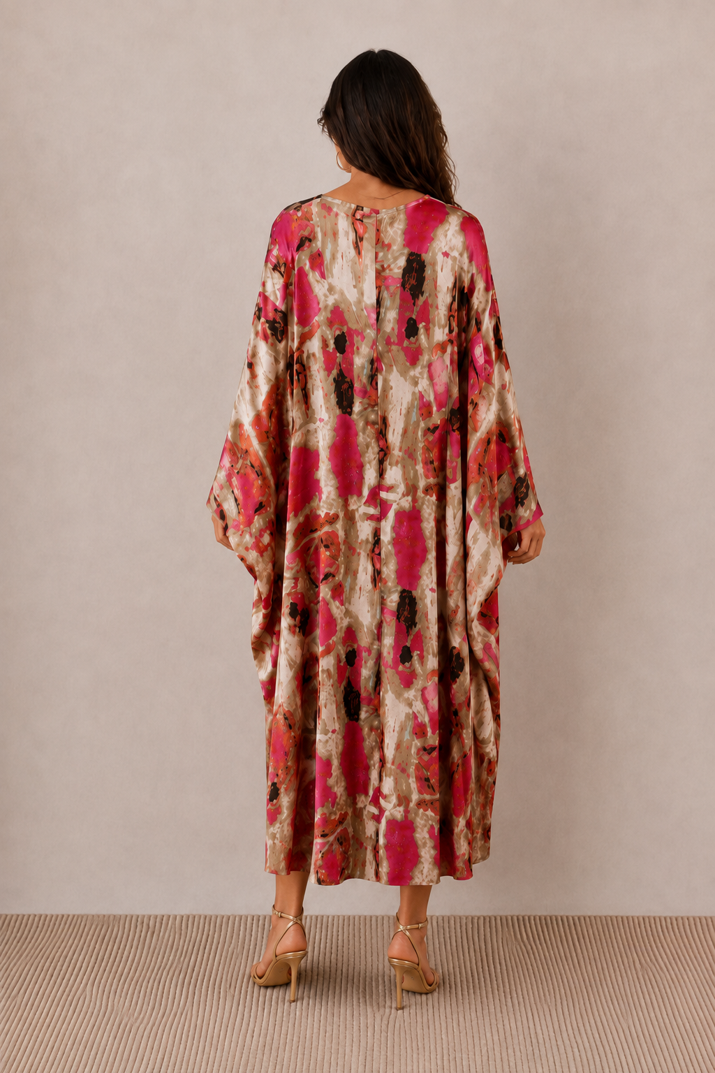 Reina Satin Kaftan Dress