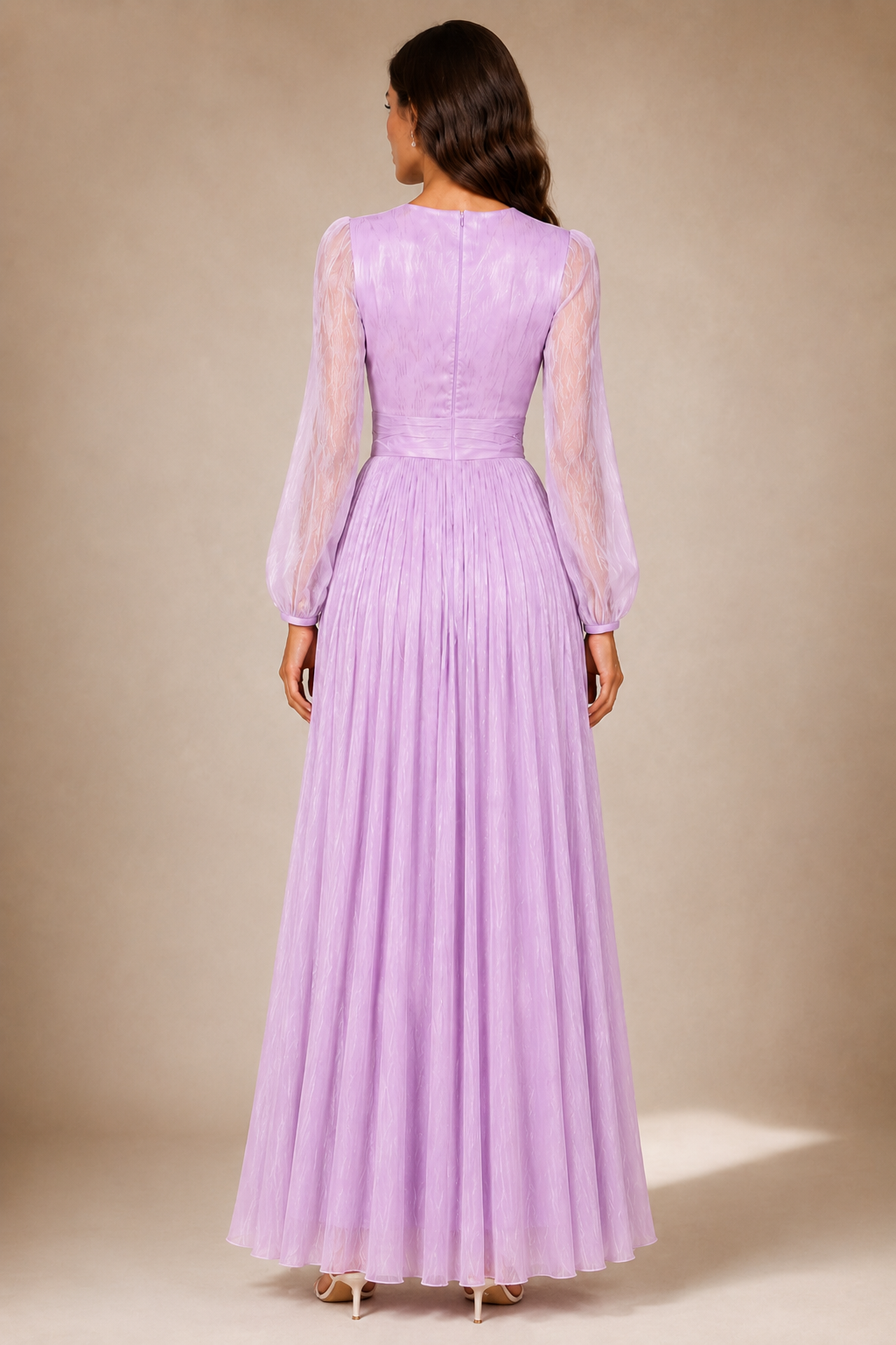 Romane Pleated Wrap Maxi Dress