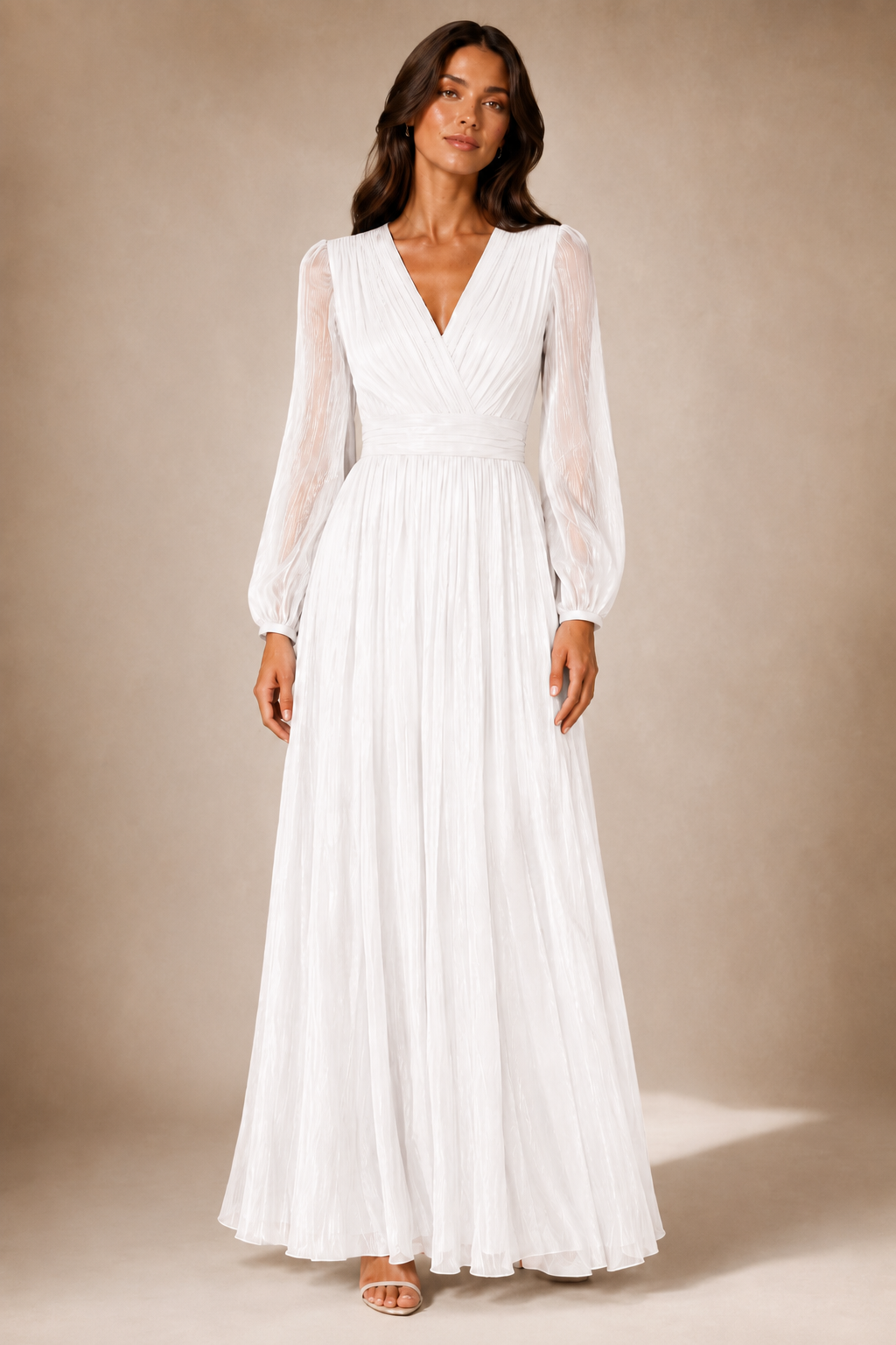 Romane Pleated Wrap Maxi Dress
