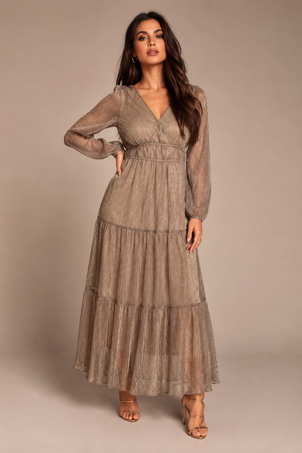 OLIVIA Metallic maxi dress