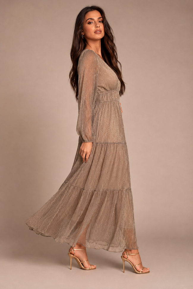 OLIVIA Metallic maxi dress