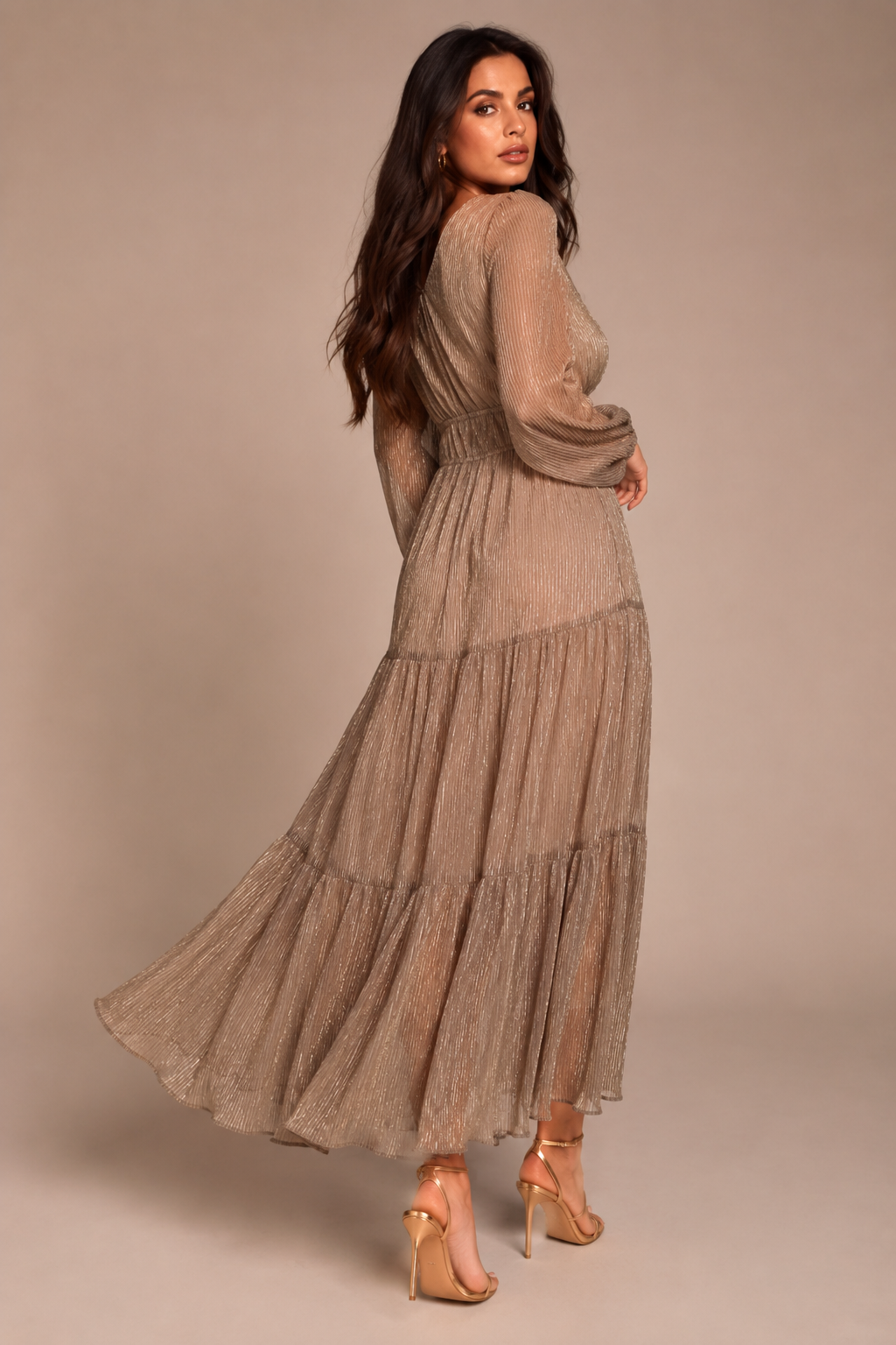 OLIVIA Metallic maxi dress