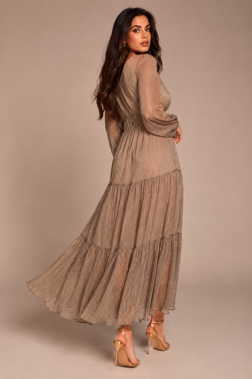 OLIVIA Metallic maxi dress