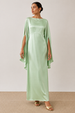 Mila Batwing Sleeve Satin Dress