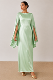 Mila Batwing Sleeve Satin Dress