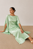 Mila Batwing Sleeve Satin Dress