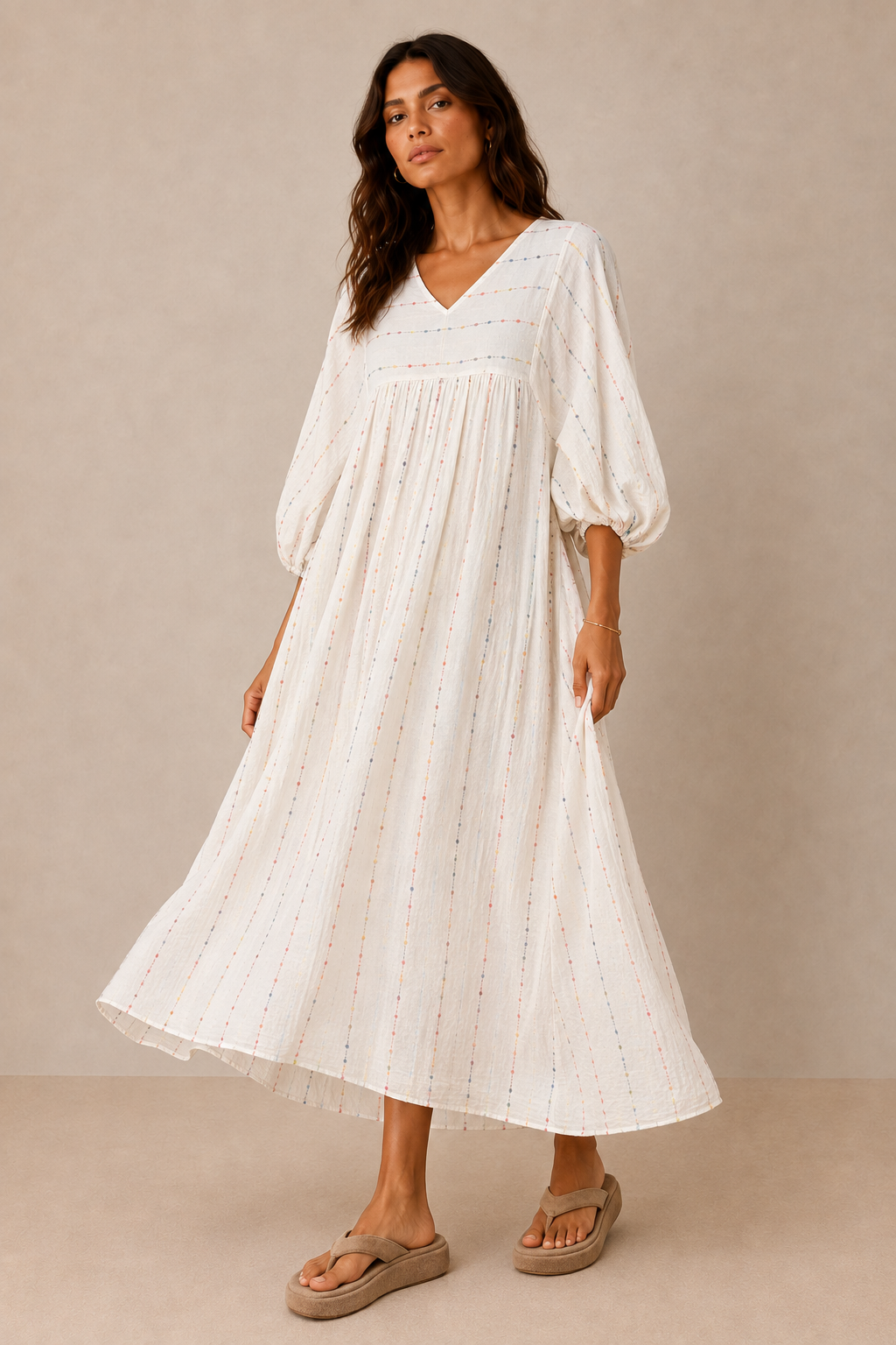 Iris Embroidered Cotton Dress