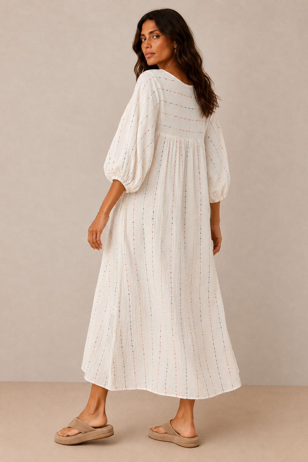 Iris Embroidered Cotton Dress