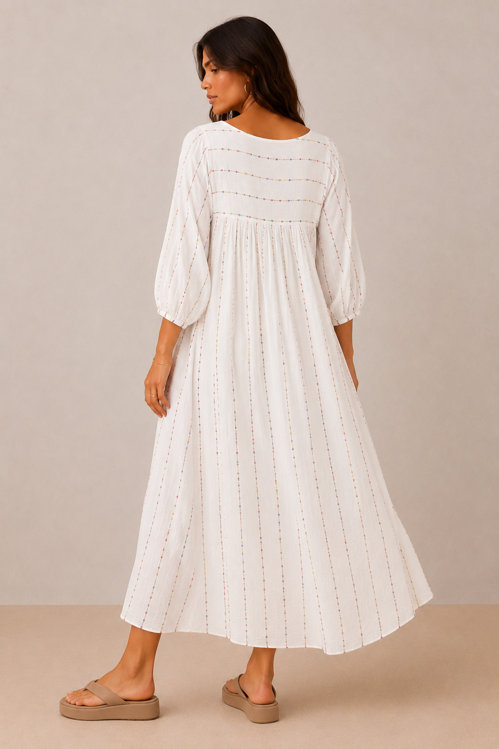 Iris Embroidered Cotton Dress