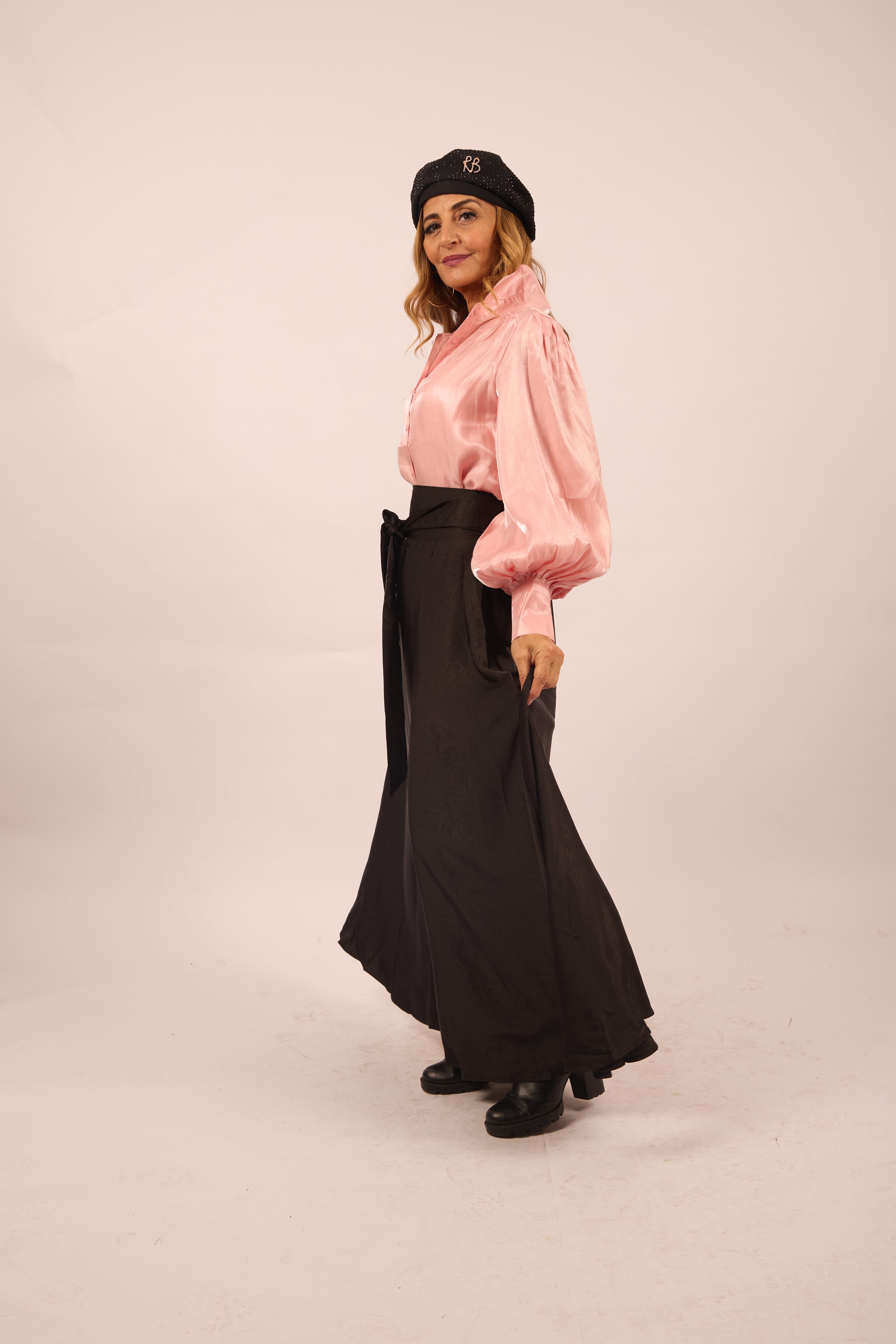 Elena Satin Tie-Waist Skirt