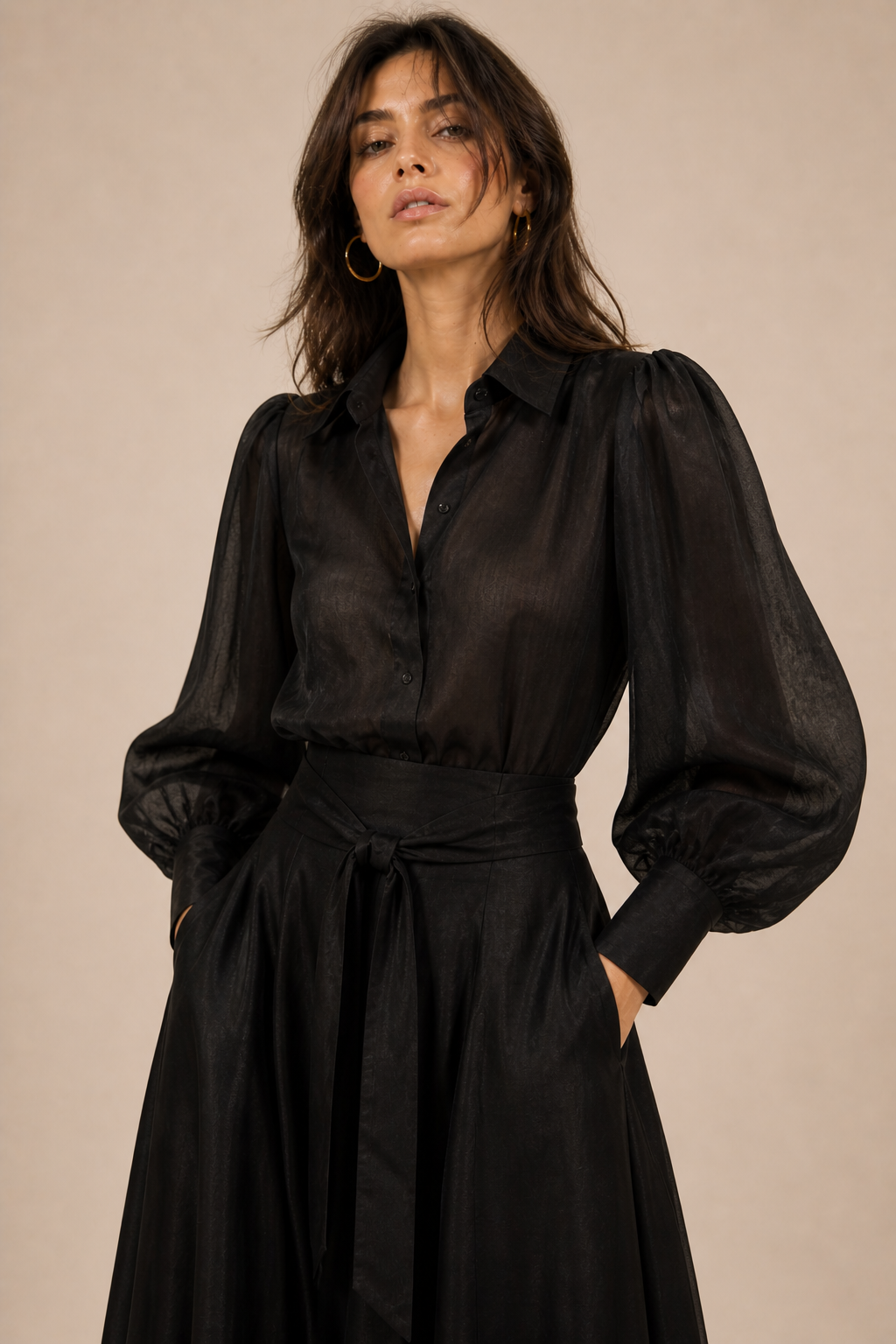 Miranda Iridescent Satin Blouse
