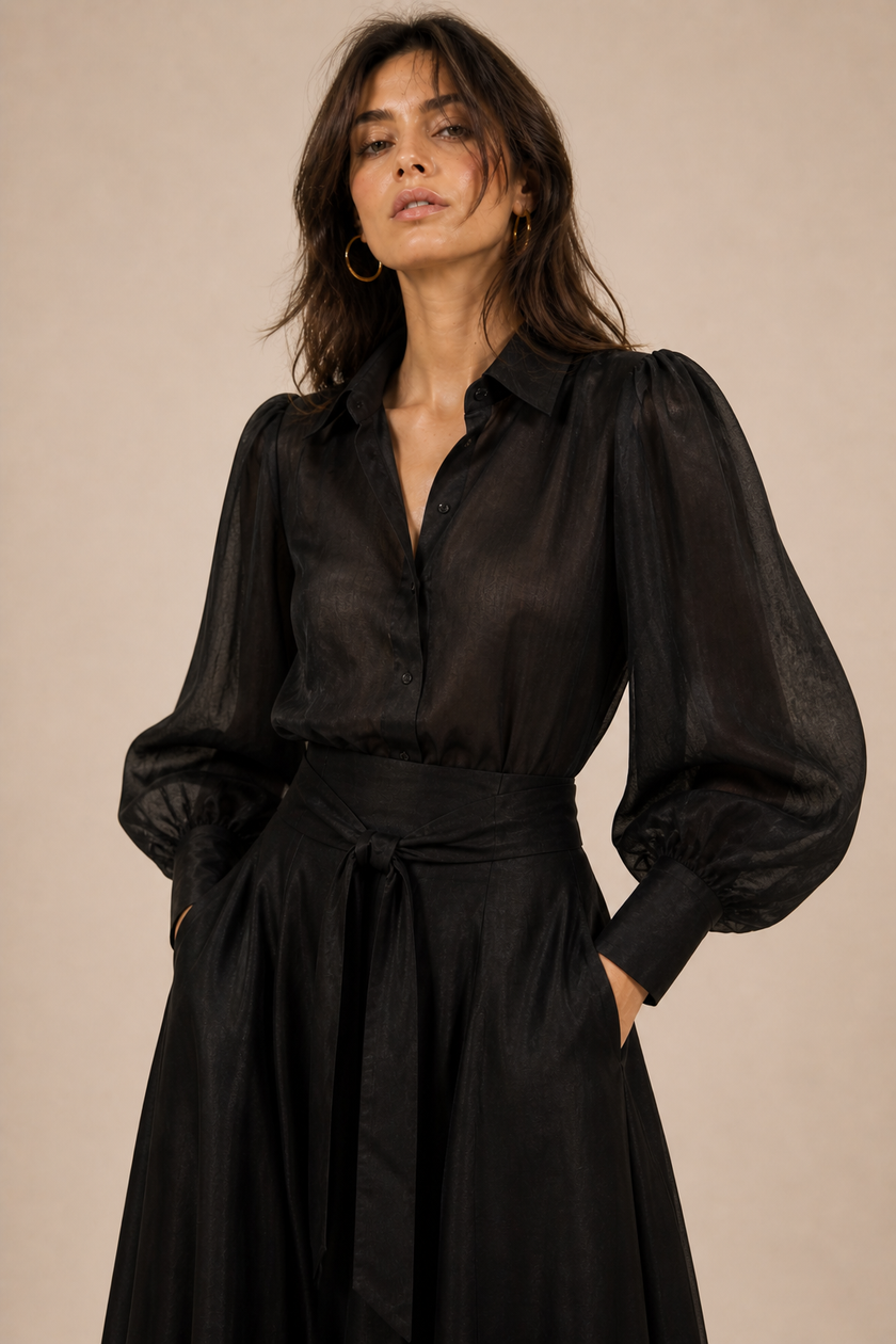 Miranda Iridescent Satin Blouse