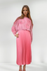 ALICE PINK SATIN PLEATED SKIRT