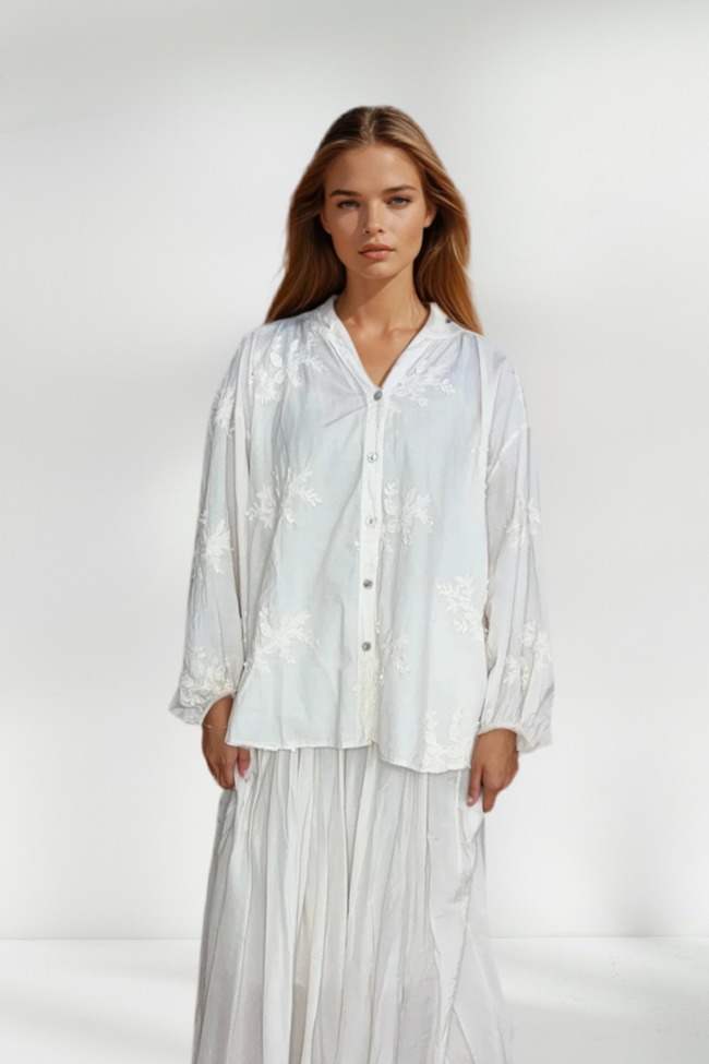 MORANE WHITE FLORAL BLOUSE