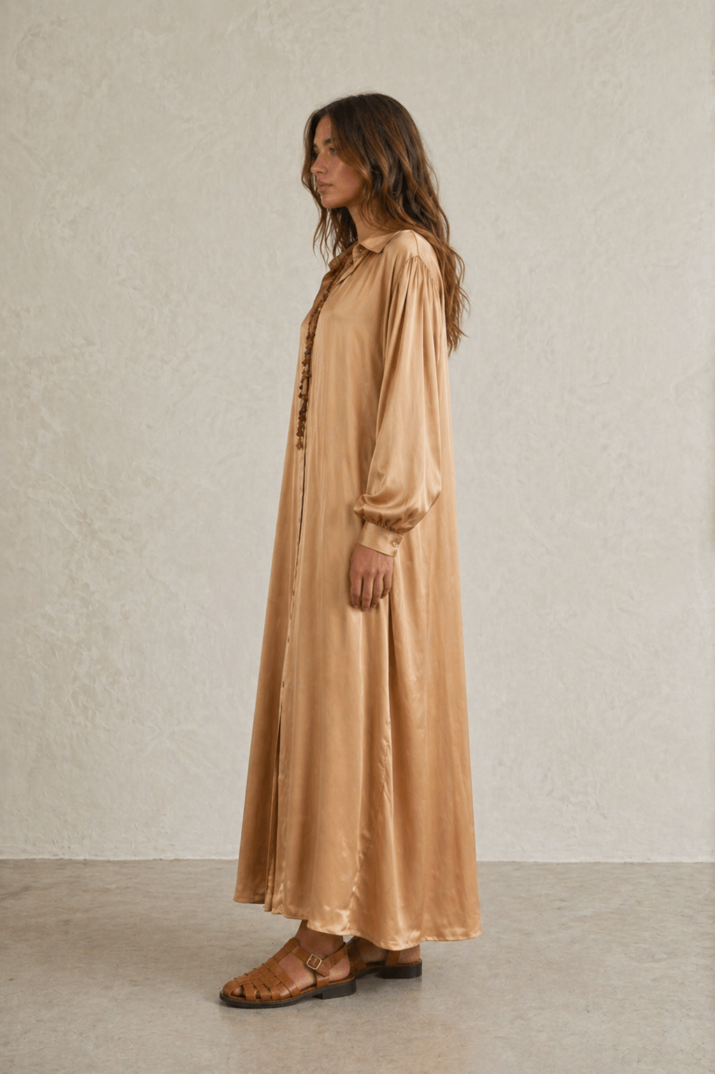 Liora Satin Shirt Dress
