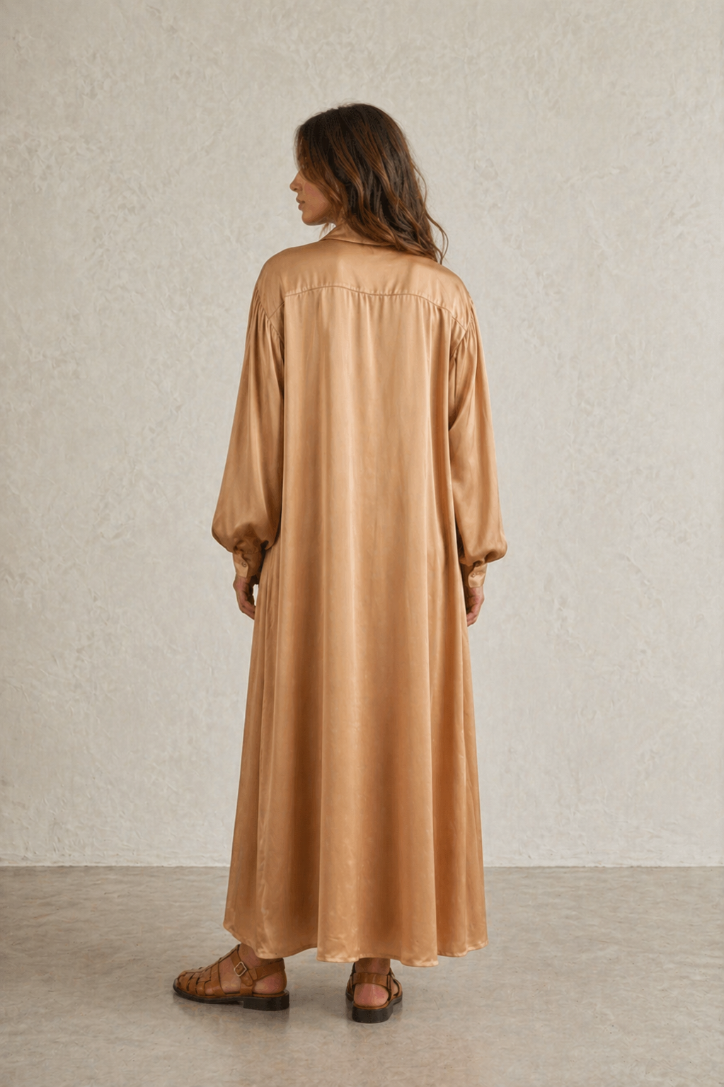 Liora Satin Shirt Dress