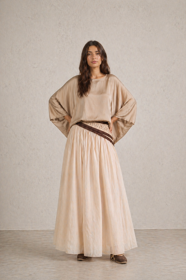 Sandy Pleated Maxi Skirt