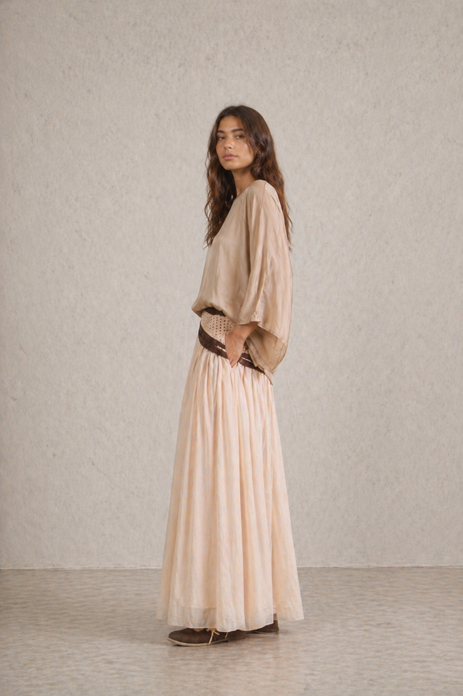 Sandy Pleated Maxi Skirt