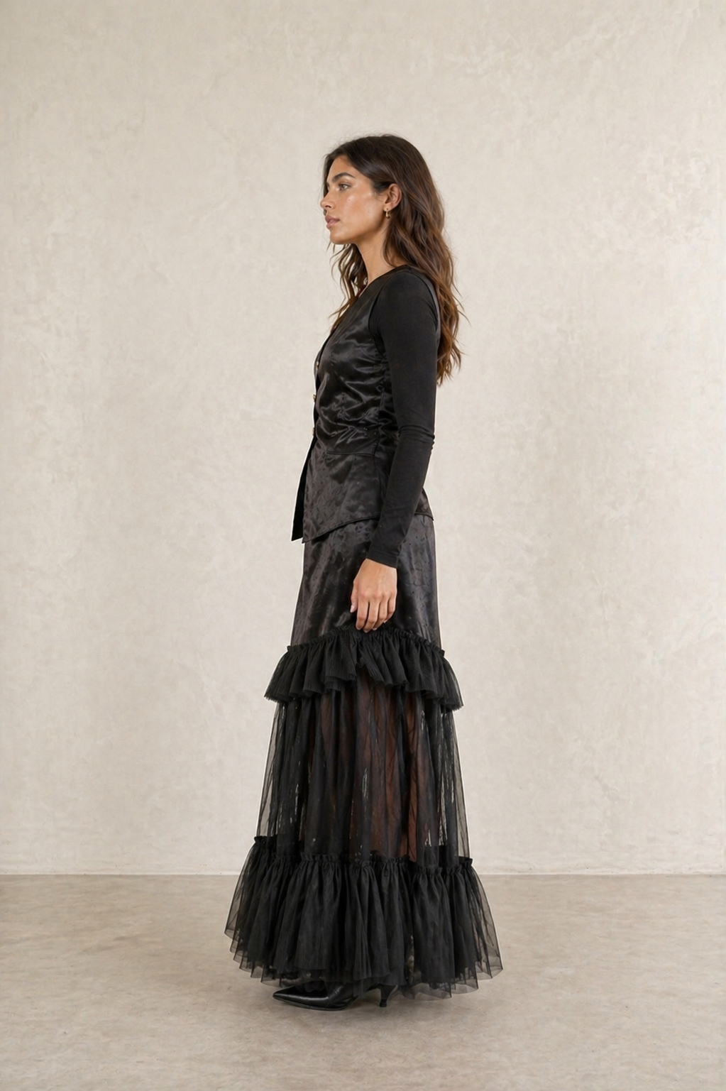Alix Satin Set Skirt and Vest
