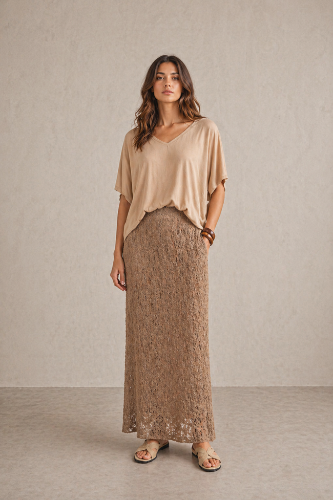 Lina Textured Maxi Skirt