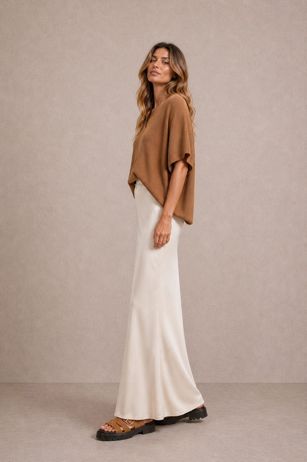 Ella Satin Modest Maxi Skirt