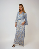 Zoe Blue Leaf Print Maxi Dress