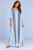 Naomi Striped Linen Shirt Maxi Dress