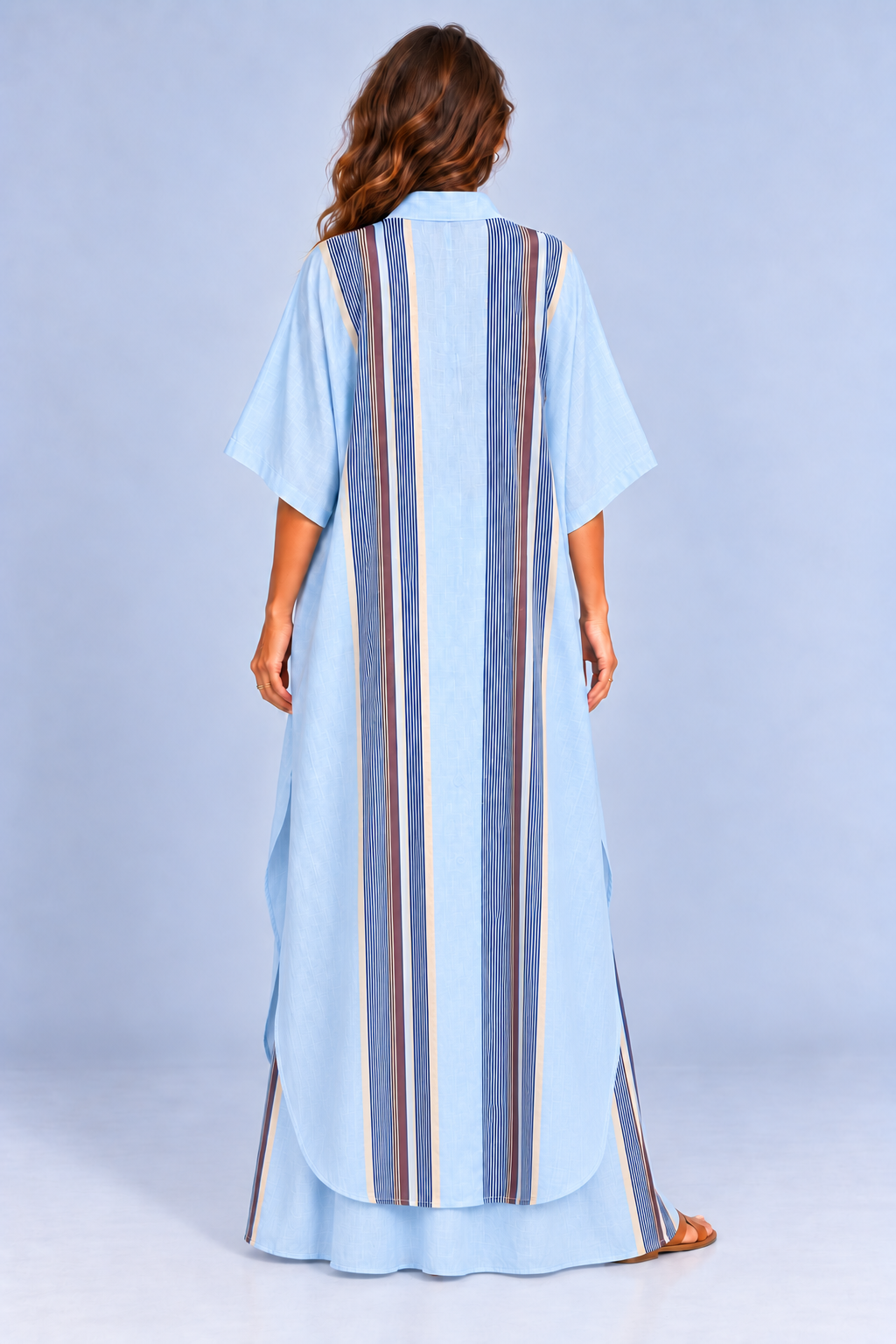 Naomi Striped Linen Shirt Maxi Dress