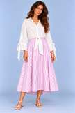 Lior Tie-Front Cropped Blouse